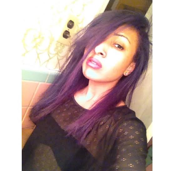 purple hair justine