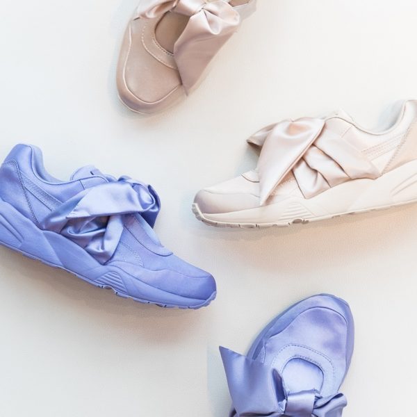 Lilac, White, and Rosey-Beige Fenty Puma Bow Slides and Sneakers Drop ...