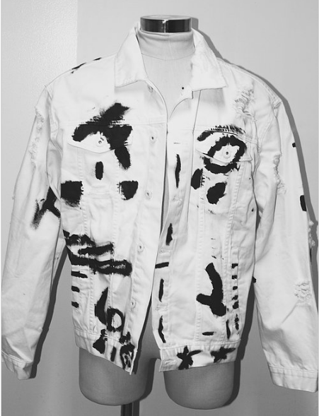 custom white denim jacket