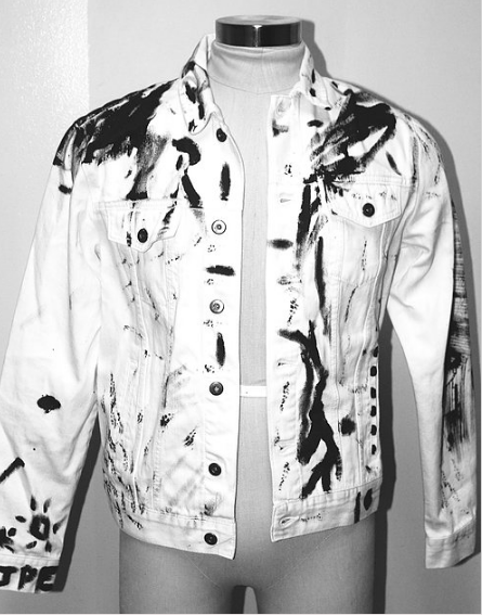 custom white denim jacket