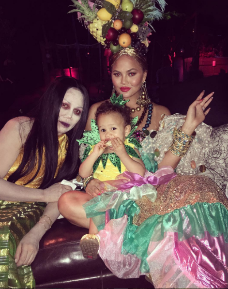 Chrissy Teigen, her mom (pictured left) and daughter. Instagram @chrissyteigen