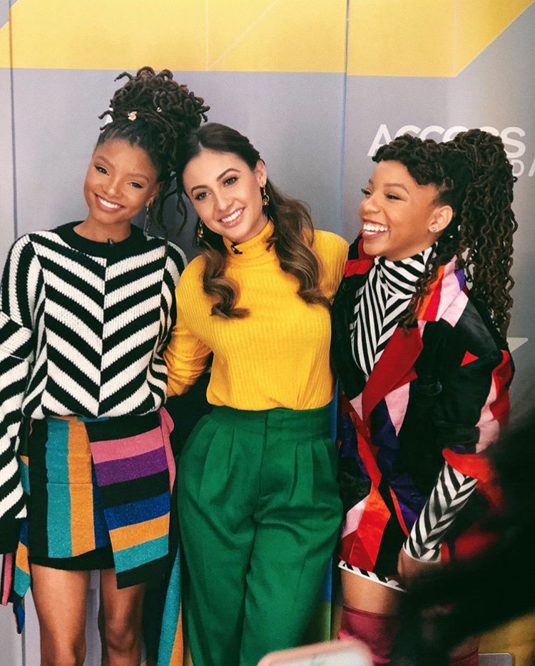 Chloe X Halle and Francia Raisa (pictured centre) via Instagram @franciaraisa