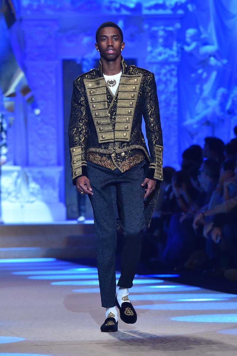 Christian Combs walks for Dolce & Gabbana show during Milan Men's Fashion Week. Photo by Jacopo Raule/Getty Images