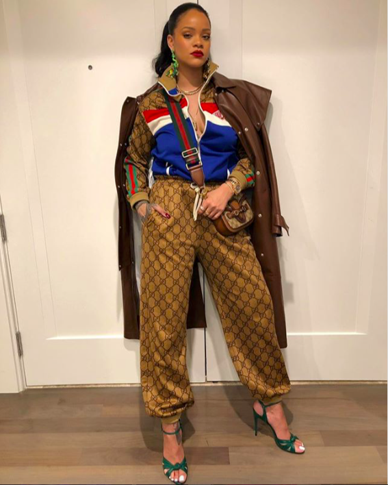Rihanna working a Gucci look via Instagram @badgalriri
