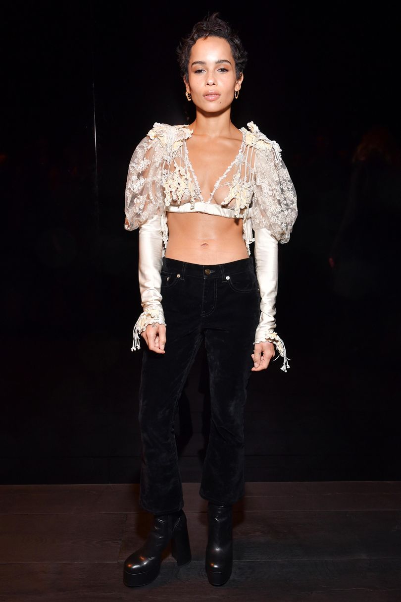 Zoë Kravitz at Saint Laurent's AW18 Show via REX Features