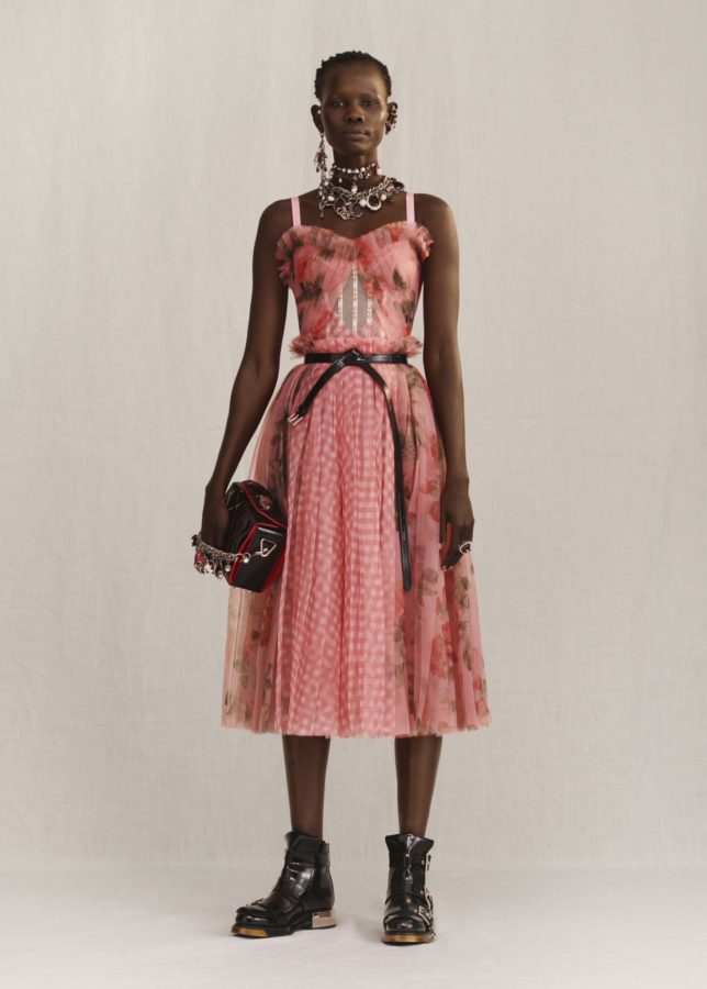 Shanelle Nyasiase modelling for Alexander McQueen via Instagram @alexandermcqueen