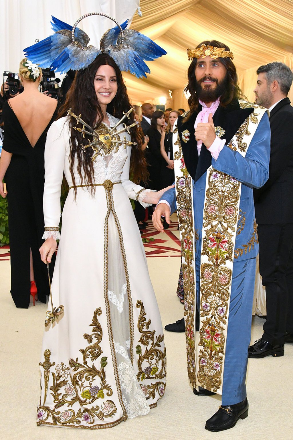 Lana Del Rey and Jared Leto in Gucci. Picture by Dia Dipasupil/WireImage