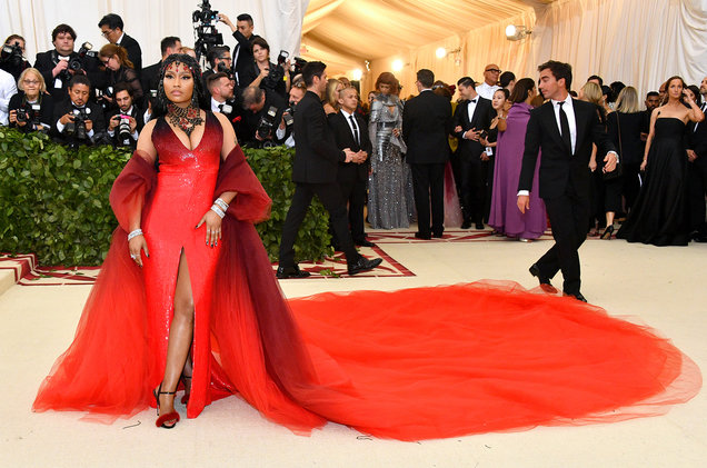 Nicki Minaj wearing Oscar de la Renta. Picture by Dia Dipasupil/WireImage