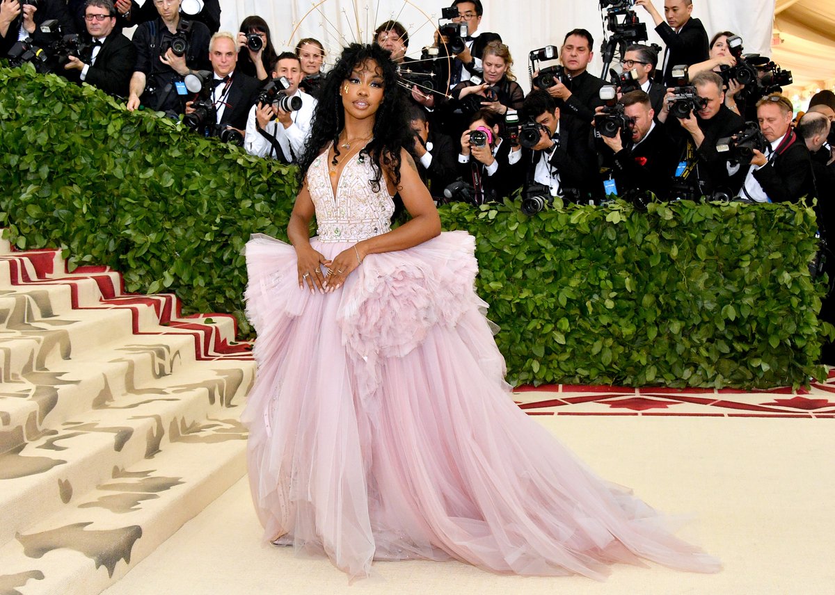 SZA wearing Atelier Versace via Twitter @Versace