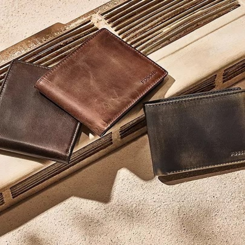A set of personalized leather wallets